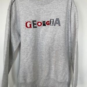 Unemployed Denim Georgia Gray Long Sleeve Crew Neck Sweatshirt L